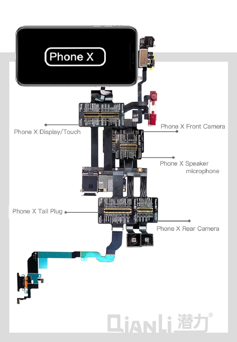 Qianli инструмент iмост Тестовый Кабель для iPhone X 8 P 8G 7 P 7 6SP 6 S 6 P 6 материнская плата дисплей фолов сенсорный Хвост штекер Ремонт задней камеры