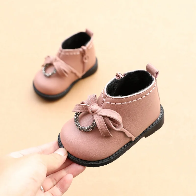 Sapatos de Algodão Anos de Idade Sapatos de Princesa Infantil da Criança Inverno Moda Menina Botas Curtas 1-2 Bebês Primeiros Caminhantes