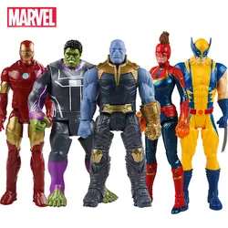 30 см Marvel Мстители игрушечные лошадки танос Халк Бастер Человек-паук Железный человек Капитан Америка Тор Росомаха Черная пантера действие