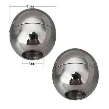 

YYW 10PCs Oval Designs Steel Color Stainless Steel Magnetic Clasp Hole 3/5/6/7mm DIY Making Jewelry Accessories Clasps Findings