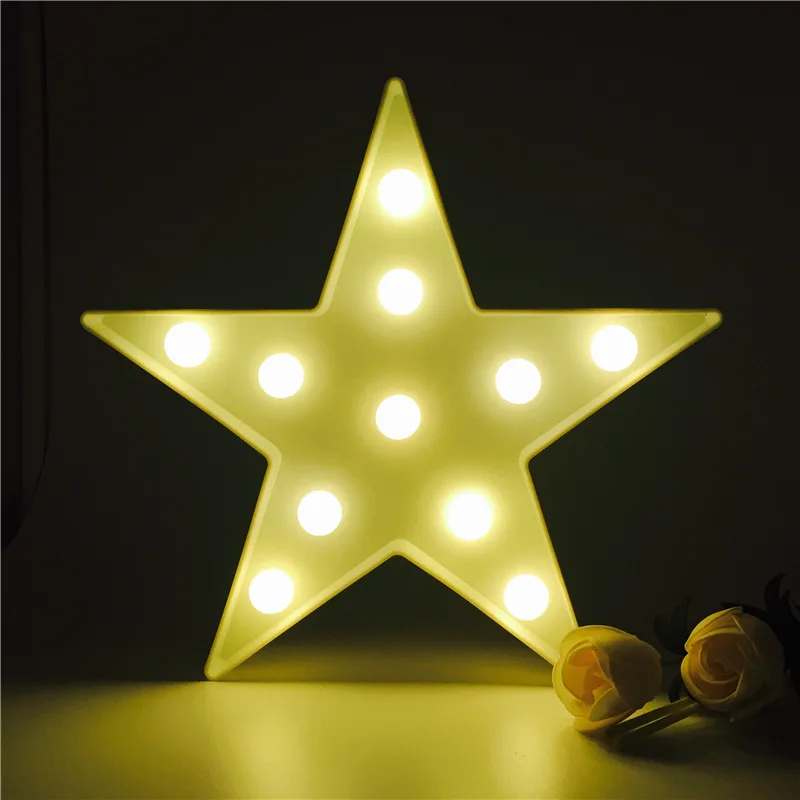 LumiParty 3D Star Shap LED Plastic Marquee Light Decorative Letter Sign 