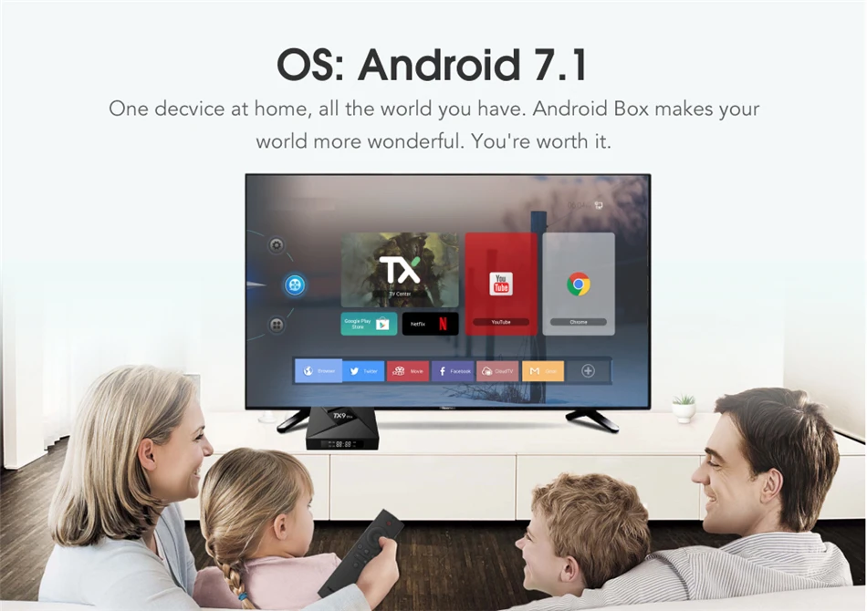 RUIJIE 3GB 32GB Smart Tv Box TX9 Pro Amlogic S912 Android 7.1 OS Octa Core 2.4G 5.8G Dual WiFi Bluetooth 4.1 4K Media Player