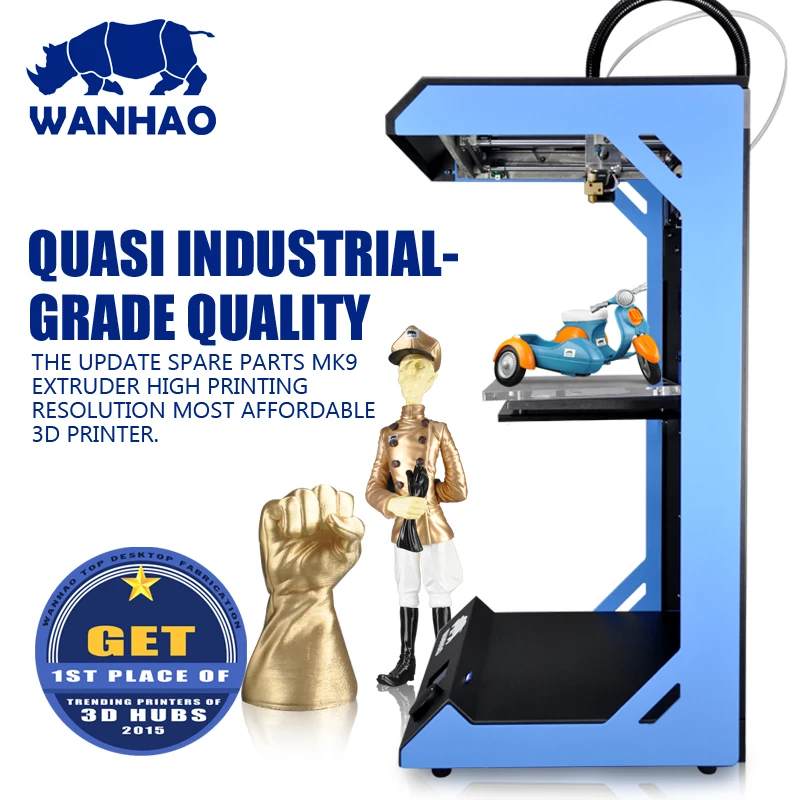  2018 Newsest wanhao D5S 3D Printer of Largest Printing Area 3D Printer Kit with Free ABS/PLA materi