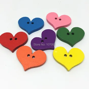 

1000pcs 15x20mm Mixed Wood Heart Buttons Sewing Button Bontons 2 Holes Embellishments Scrapbooking Cardmaking