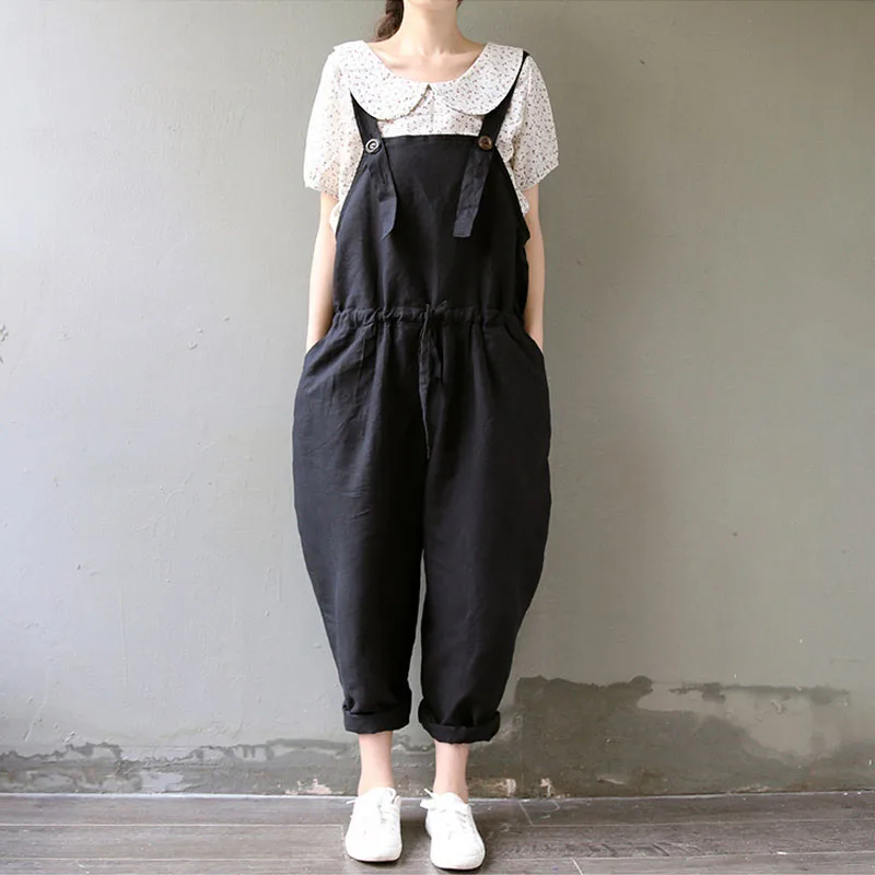 Linen Maternity Suspender Pants For Pregnant Women Overalls Pregnancy