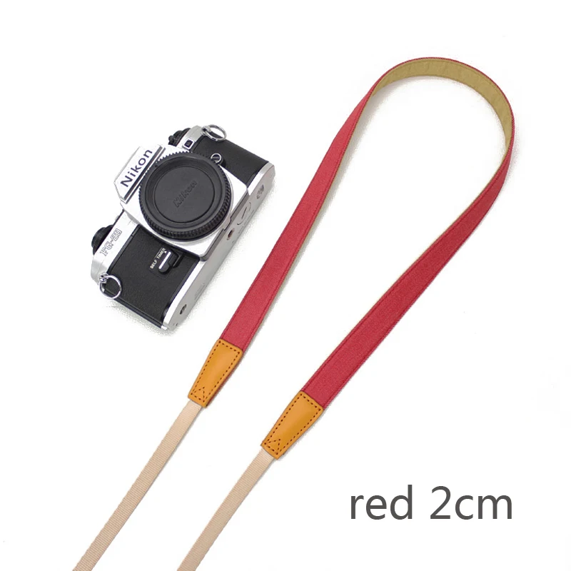 BIZOE ремешок для камеры плечевой ремень для Canon Марка Nikon Fuji Pentax Leica sony A6500 A7R2 A6300 a9 декомпрессия - Цвет: red 2cm