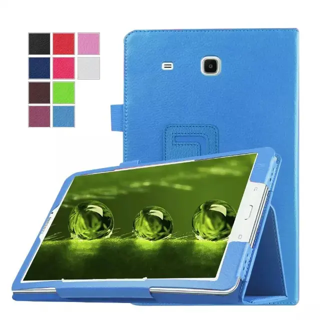 

Litchi Cover Case For Samsung Galaxy Tab E 9.6" T560 T561 Tablet PU Leather Flip Stand Protective Case For Tab E 9.6 Funda Capa