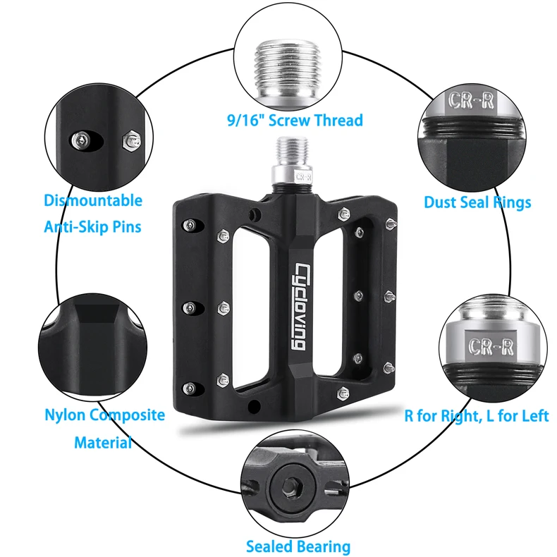 Велосипедные педали, велосипедные педали, 3 герметичных подшипника, ультралегкие нейлоновые противоскользящие педали, велосипедные MTB велосипедные аксессуары