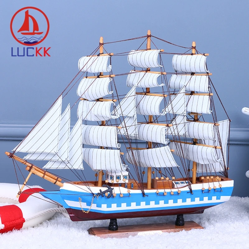 Деревянная модель корабля LUCKK сделай сам 50 см морской синий цвет оптовая продажа