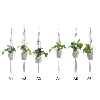 

Garden Handmade Vintage Decor Macrame Plant Hanger Basket Flowerpot Plant Holder Macrame Hanging Home Decor