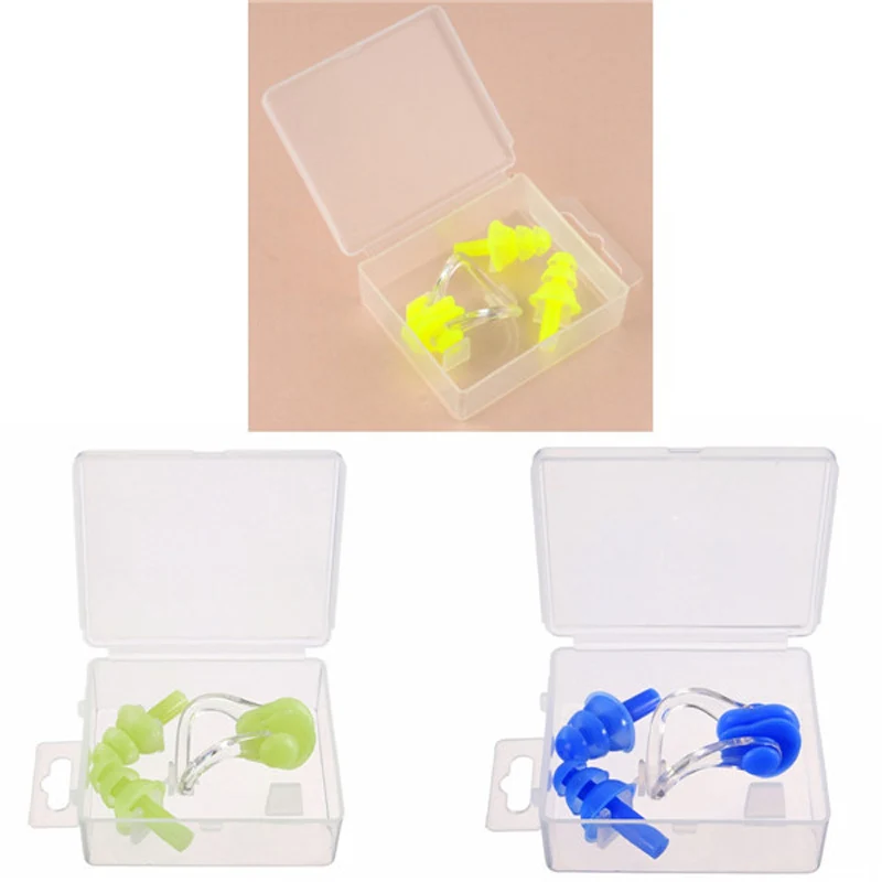 

Waterproof Soft Swimming Earplugs Nose Clip Case Protective Prevent Water Protection Ear Plug Soft Silicone Swim Dive Supplies