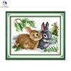 Lucky rabbits Handmade Cross Stitch DMC 11CT 14CT Cross Stitch Set Chinese Cotton Cross-stitch Kits Embroidery Home Decor ► Photo 1/6