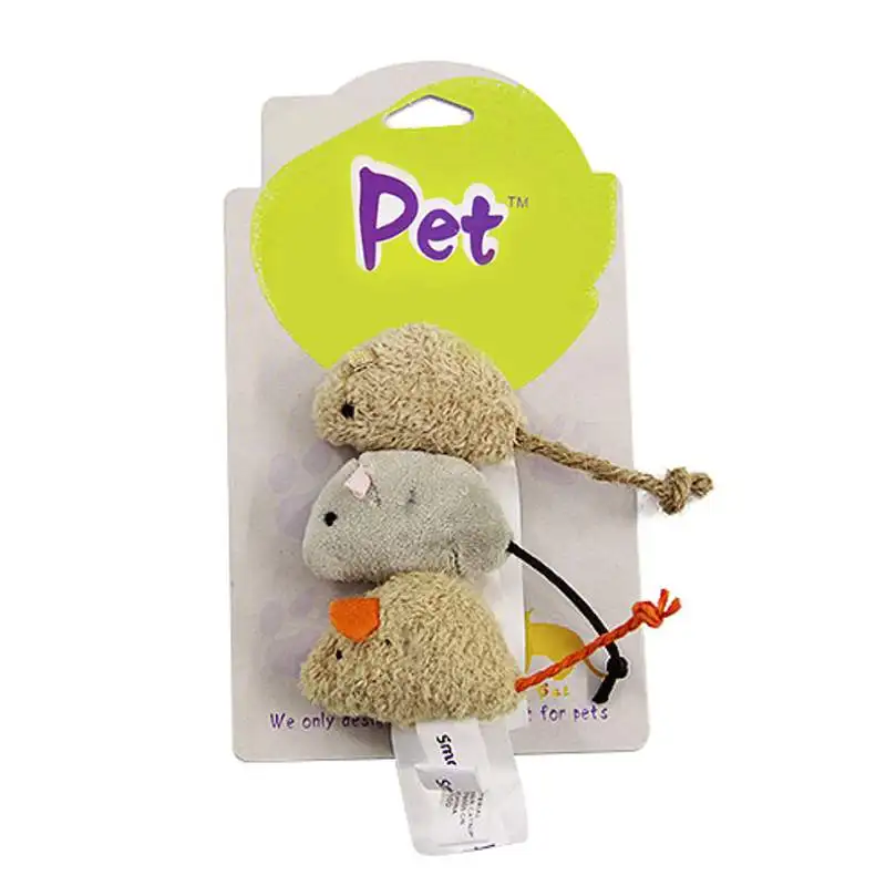 New Cat Toy Mouse Long Tail Fur Mice Toys Cat Products 3pcs/set