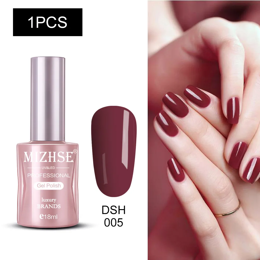 MIZHSE Nail Polishes 18ml Vernis Semi Permanant UV Gel Polish Hybrid Nail Art Lacquer For Stamping Soak off Varnish Gel - Color: DSH005