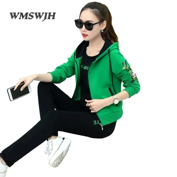 

Casual Sportswear suit female spring autumn 2019 new women's fashion three-piece spring Hoodies Sweatshirts coat was thin LG249