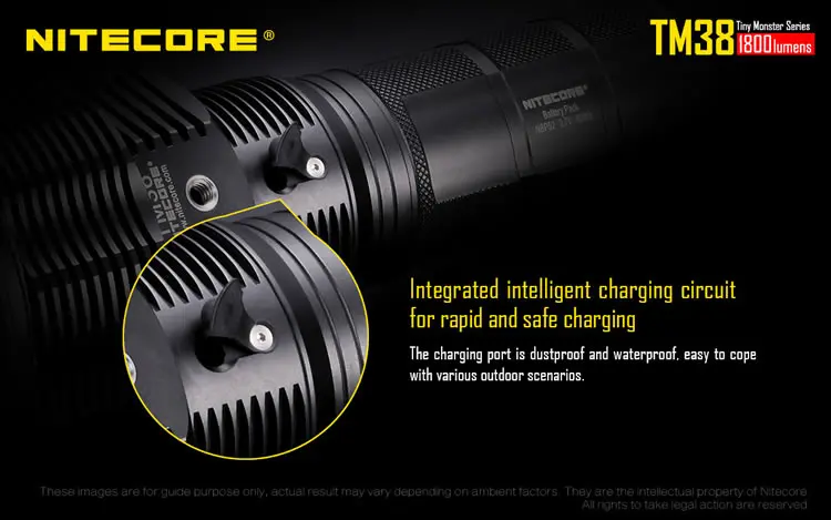 Поисковый светильник NITECORE TM38 Cree XHP35 HI D4 MAX. 1800LM светодиодный фонарь 1400 измеритель перезаряжаемый светодиодный фонарь с аккумулятором