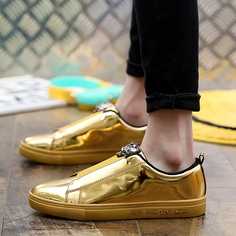 mens gold glitter shoes