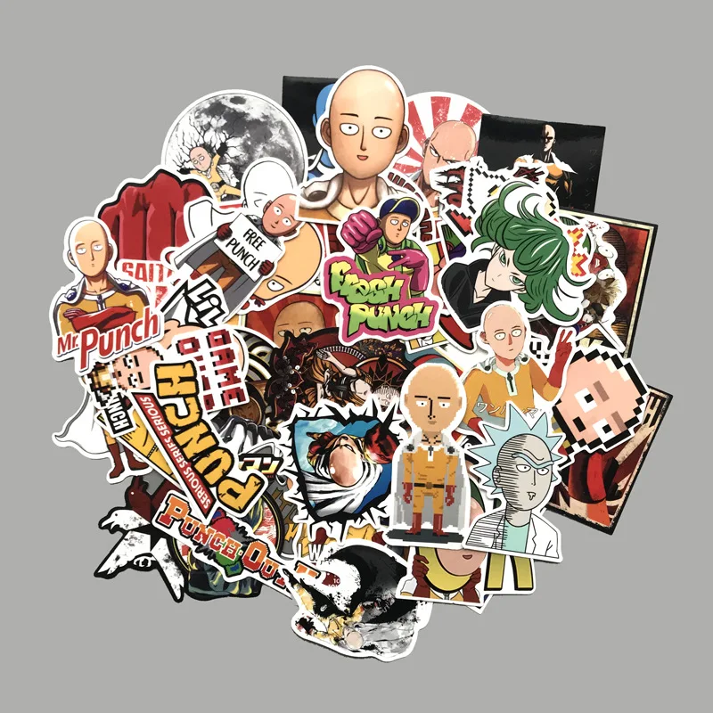 

50 Pcs Punch Superman Anime Graffiti Stickers For Luggage Laptop Skateboard Motorcycle Phone Toy For Kid Bomb Sticker