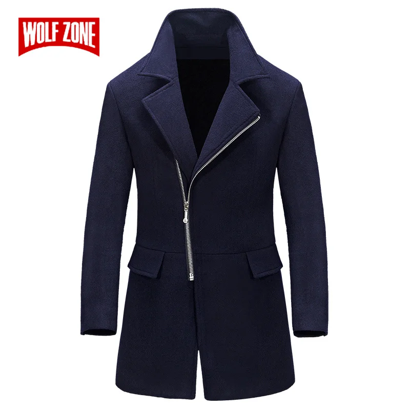 WOLF ZONE Business Casual Long Mens Overcoat Male Winter Wool Windbreaker Coat Men Brand Slim Fit Trench Coat Jacket Clothing WOLF ZONE Business Casual Long Mens Overcoat Male Winter Wool Windbreaker Coat Men Brand Slim Fit Trench Coat Jacket Clothing