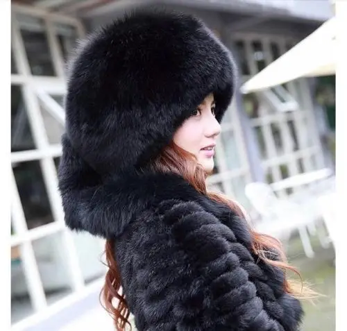 Winter Women hat Real Raccoon Fox Fur 