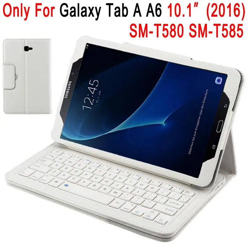 Съемный Bluetooth клавиатура кожаный чехол для samsung Galaxy Tab A A2 10,5 T590 T595 SM-T590 A6 10,1 T580 T585 крышка - Цвет: For SM-T580 SM-T585