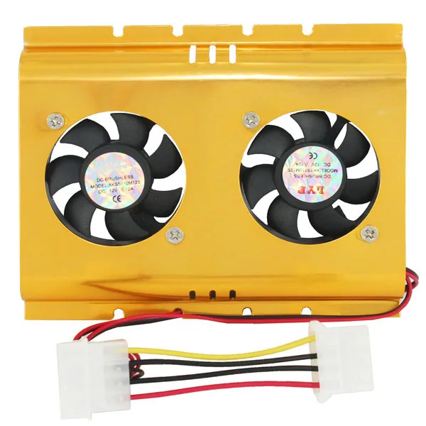 ฮาร์ดดิสก์พัดลมระบายความร้อน HDD พัดลมแบบ Dual Cooler สำหรับ PC คอมพิวเตอร์เดสก์ท็อป 3.5 "Hard