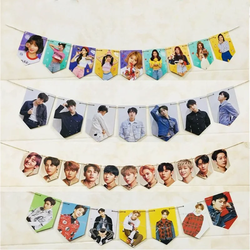

Kpop Bangtan boy Personal Paper Flag Poster Photograph Picture Home Decor DIY