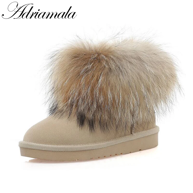 2017 Women Snow Boots With Round Toe Flat Shoes Winter Brand Designer