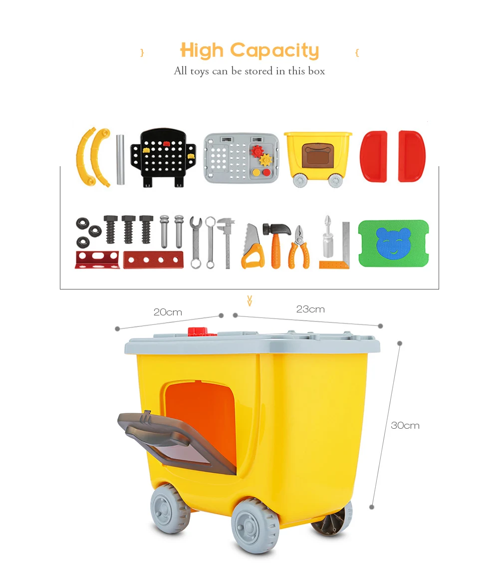 	Ranxian RX1900-9 27pcs Kids Trolley Toys Children Simulation Repair Tools Educational Pretend Play Bauble