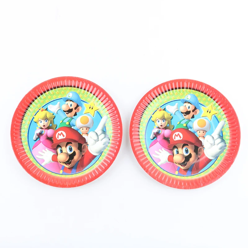 

Super Mario Bros Theme Party Disposable Paper Plates 7inch Plates Kids Boy Girls Happy Birthday Party Decoration Supplies