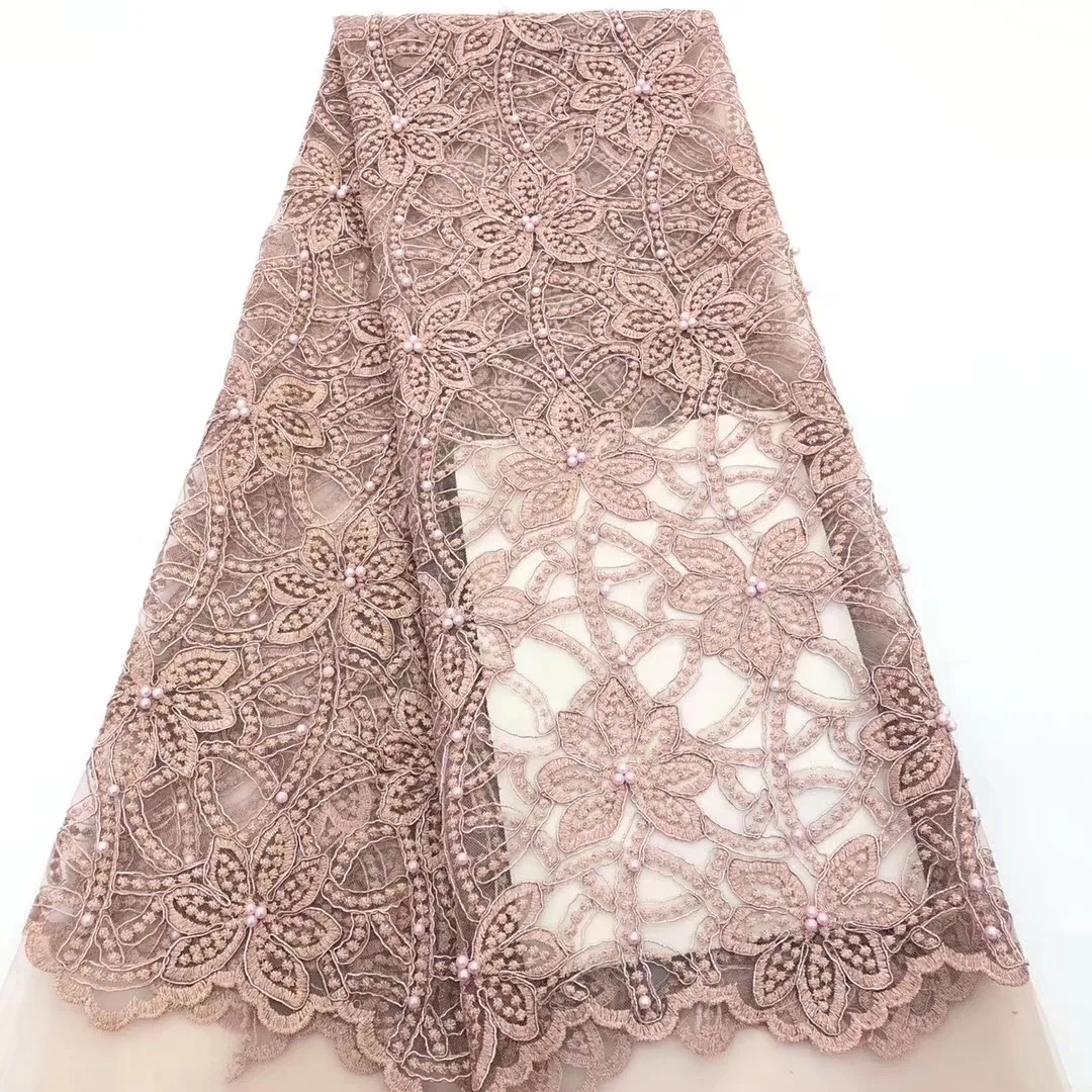 

Latest Cotton Embroiderd African Lace Fabric Nigerian Lace Fabrics High Quality French Voile Lace Fabric For Wedding Dress