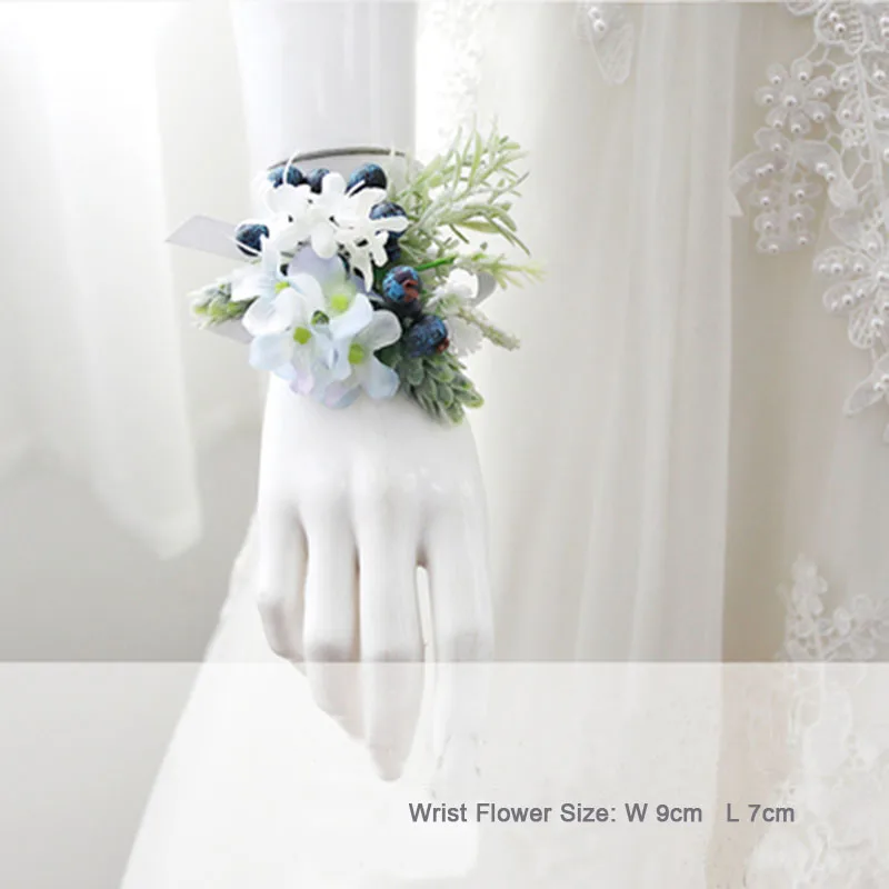 wrist corsage bracelet bridesmaid boutonniere men  (5)