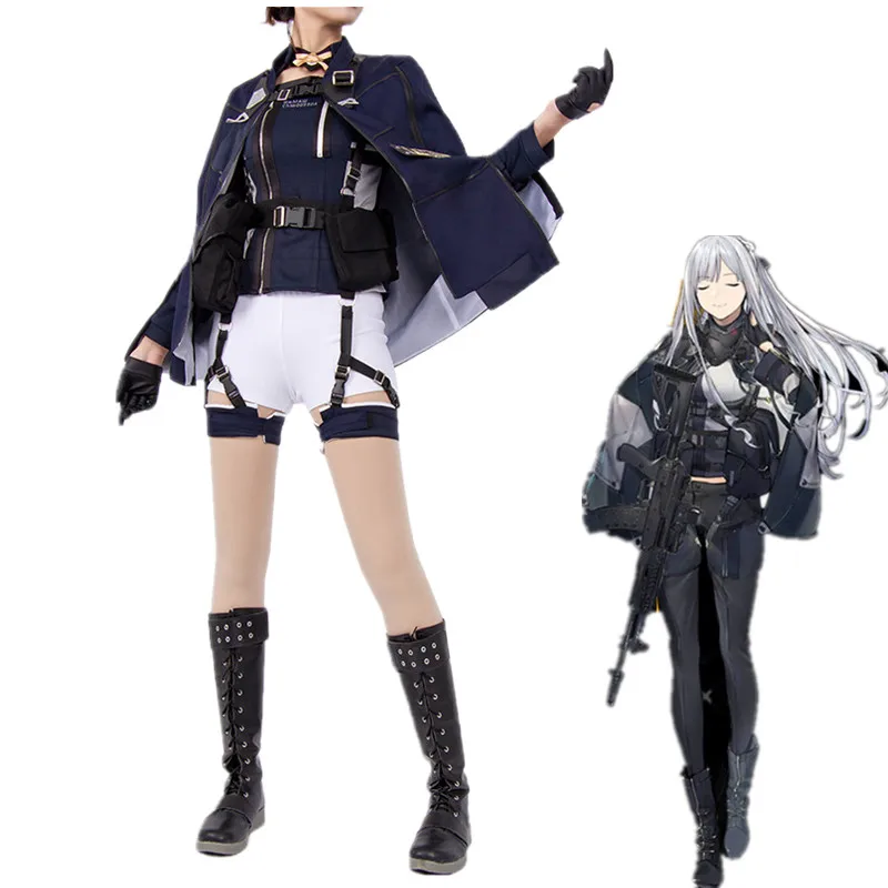 

Game Girls Frontline Cosplay Costumes Rebellious Squad AN94 Uniform Coat Jackets Outfit Battle Suit Synthetic Wigs Women Girls