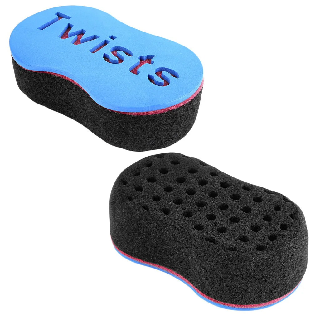 

1pc 46 Holes Magic Hair Twist Sponge Dreads Twisting Locks Barber Hair Brush Wave Design Dreadlocks Curl Brush Sponge