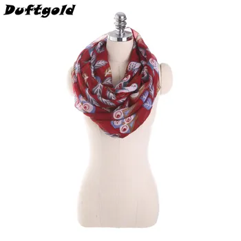 

2017 New Winter Autumn Fashion Women Warm Soft Silk Scarf Voile Long Joker Shawl Girl Popular Owl Scarves Leaf Pashmina Duftgold