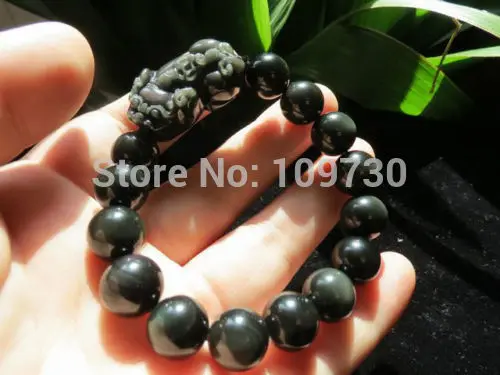 

001327 5A+ natural brave troops cat's eye obsidian quartz crystal bracelet