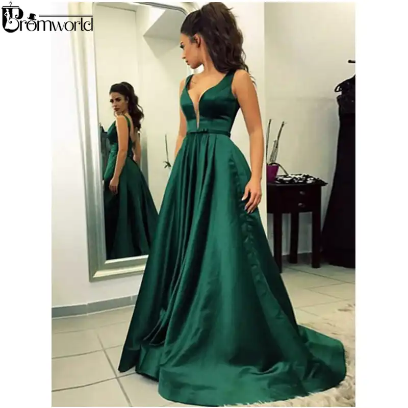 emerald green backless dress