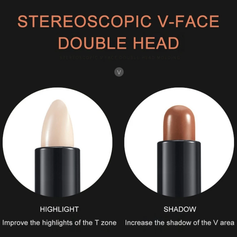 1PC Professional Double-Head Highlighter Bronzer Stick Waterproof Long-Lasting Brighten Skin Tone Face Contour Stick 1PC Professional Double-Head Highlighter Bronzer Stick Waterproof Long-Lasting Brighten Skin Tone Face Contour Stick