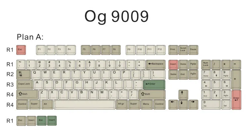 OG 9009keycap OG 9009 dye sub Keycap полный комплект, вишневый профиль и толстый PBT - Цвет: 108key(A)