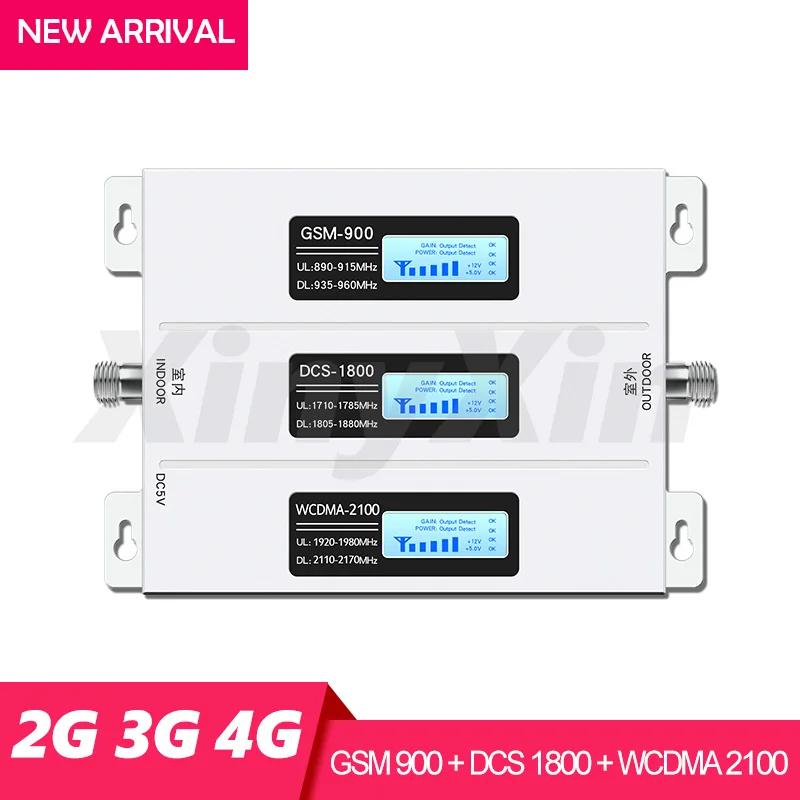 

Signal Booster GSM Repeater 2G 3G 4G Amplifier Mobile Phone 900 DCS LTE 1800 WCDMA 2100 Cell Phone Cellular Booster Tri Band