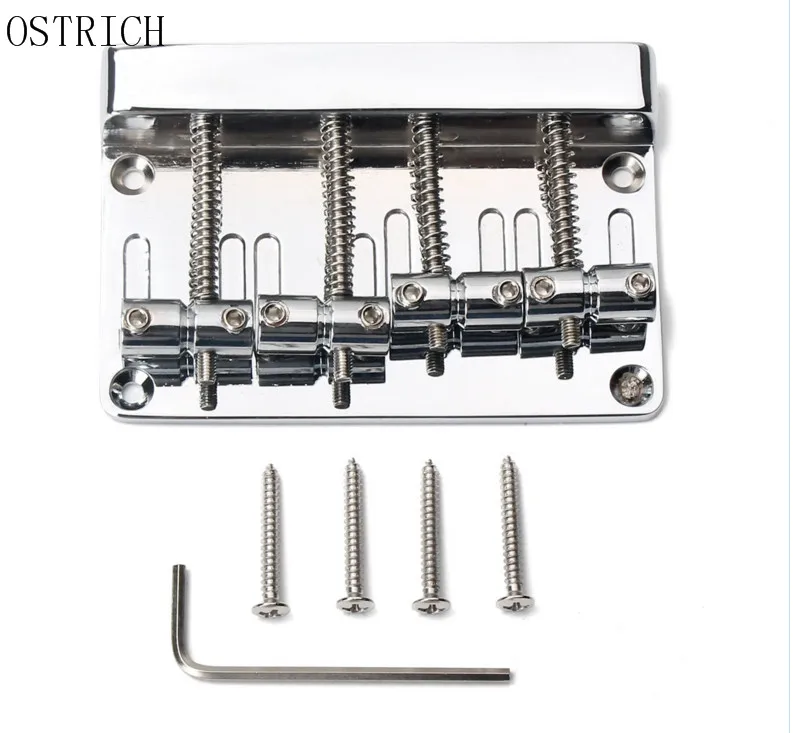 4 String ELECTRIC BASS GUITAR BRIDGE in CHROME HIGH MASS TAIL PIECE