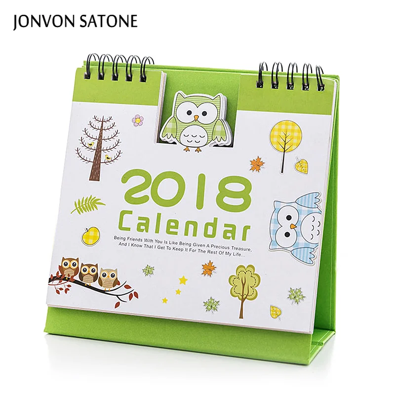 

Jonvon Satone table planner 2018 Calendar Cute weekly planner Cartoon notebook school stationery diary notebook stationery