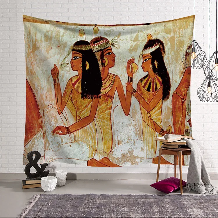 Коврик для йоги, одеяло, декор для комнаты, коврик для сна, гобелен, настенный гобелен, домашний декор, Древний Египет, принт, 150x200 см, большой - Цвет: B