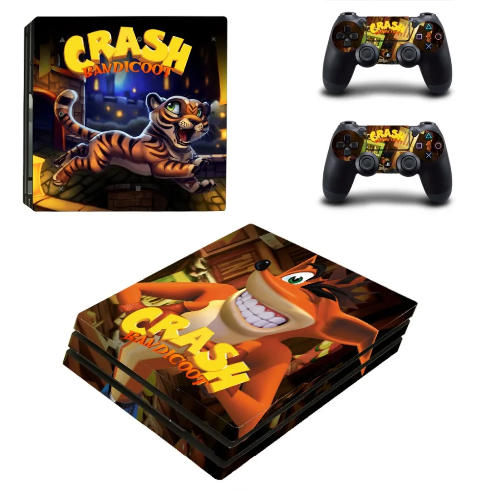 Crash Bandicoot N Sane Trilogy PS4 Pro наклейка на кожу Виниловая для консоли Sony Playstation 4 и 2