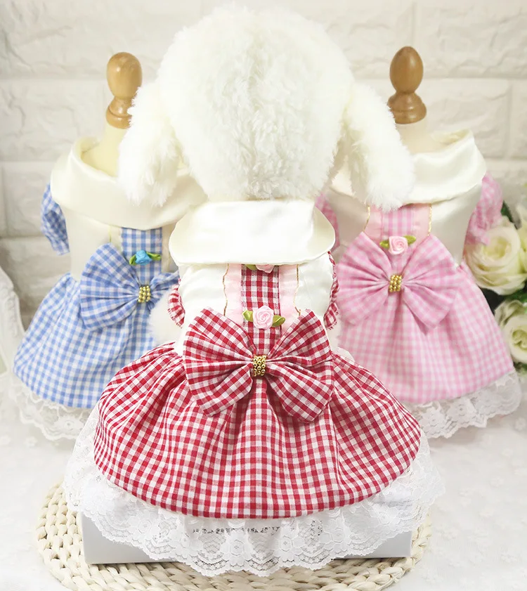 Roses To Decorate Summer Dog Princess font b Skirt b font Dog Dresses Puppy Clothing Luxury