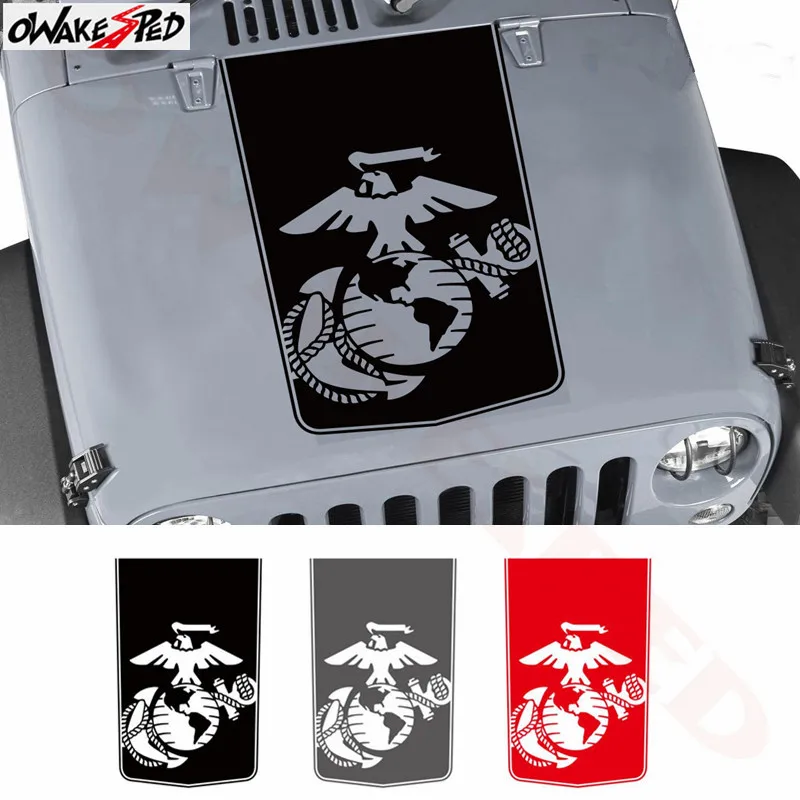 

USMC Marines Globe & Anchor Graphics Sticker Pickup Trunk Hood Decor Decal Cover Engine Waterproof Vinyl Stickers For Jeep