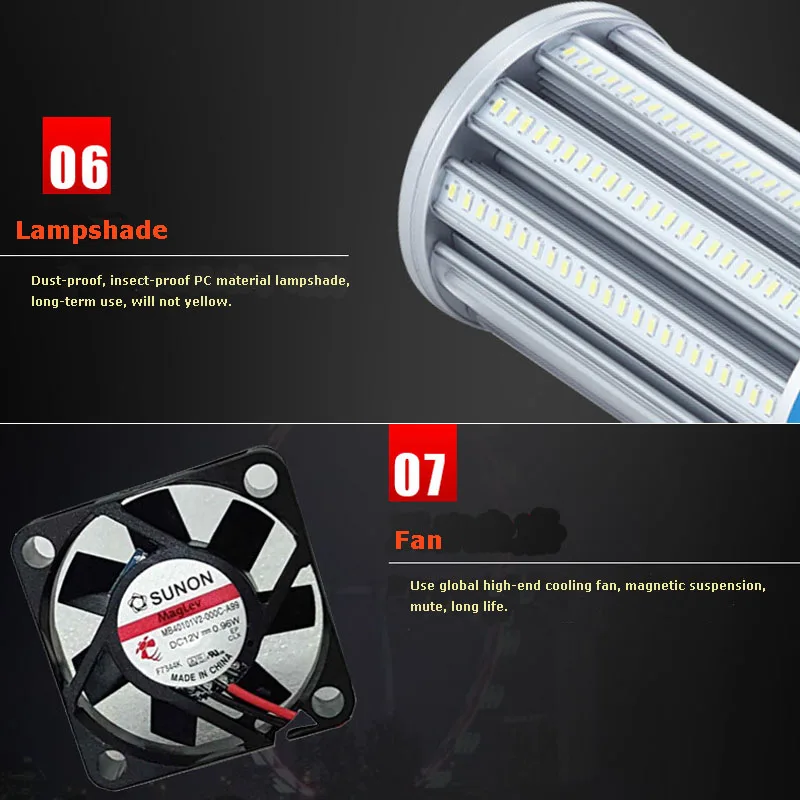 80W LED Corn Lamp,9600 Lumem,E26E27E39E40,for Street Lamps,Garden Lights,Warehouses, 360degree,Super Bright (5)