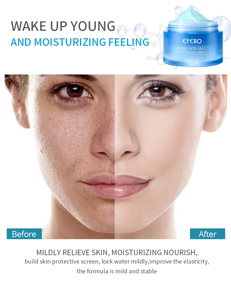 1Pcs Hyaluronic Acid Face Serum Essence Acne Treatment Anti Aging Wrinkle Cream Face Care Skin Whitening Serum Shrink Pore EFERO