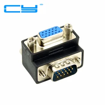 

270 Degree Right Angled VGA plug SVGA 15pin Male To VGA socket Female extension Adapter converter