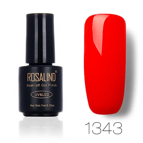 Rosalind, Гель-лак для ногтей, блеск, Одноцветный, УФ-гель, светодиодный, замачиваемый, лак, стойкий, лак для ногтей, гель для ногтей, Полупостоянный, Vernis - Цвет: 1343